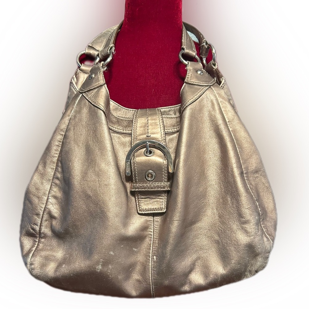 Coach Metallic Gold Leather Shoulder Bag